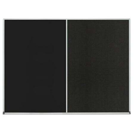 United Visual Products Single Door Radius Corkboard, 18"x24", Sat, UV7000RC-SATIN-PEARL UV7000RC-SATIN-PEARL